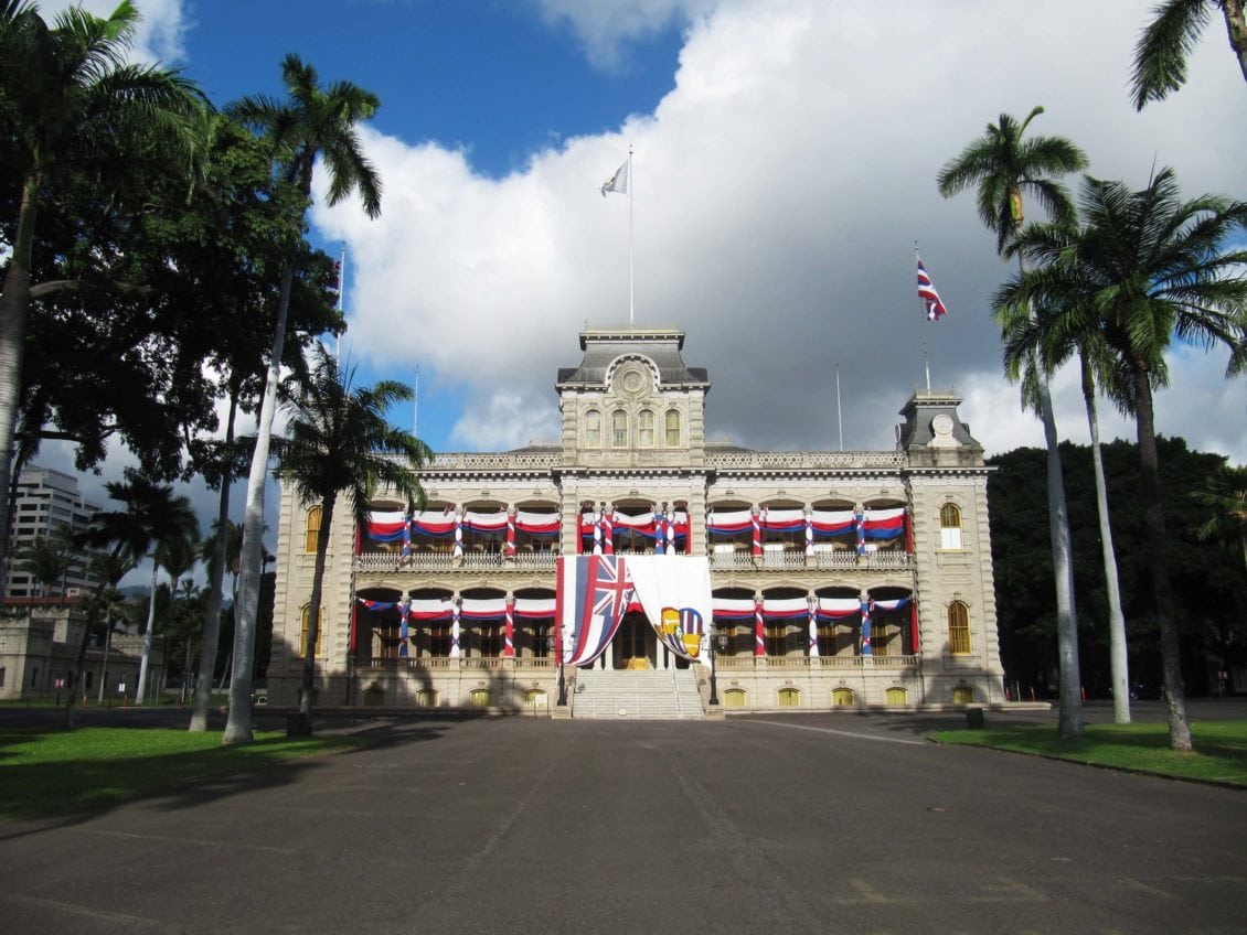 iolani palast geschmueckt Alle Hawaii Inseln